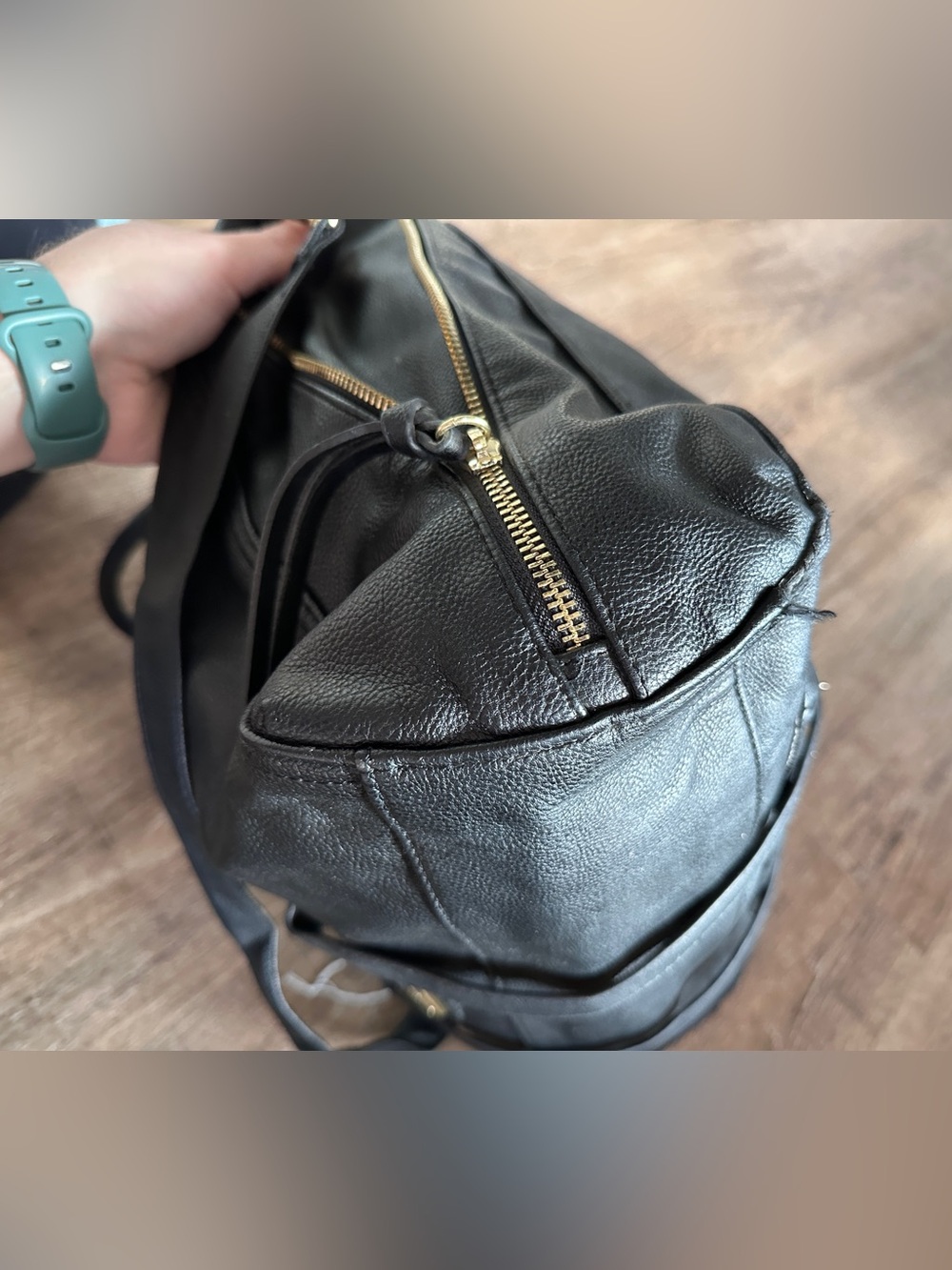 Steve Madden Large Black Travel Tote Weekender Carry On Bag Vegan Leather - Picture 7 of 11
